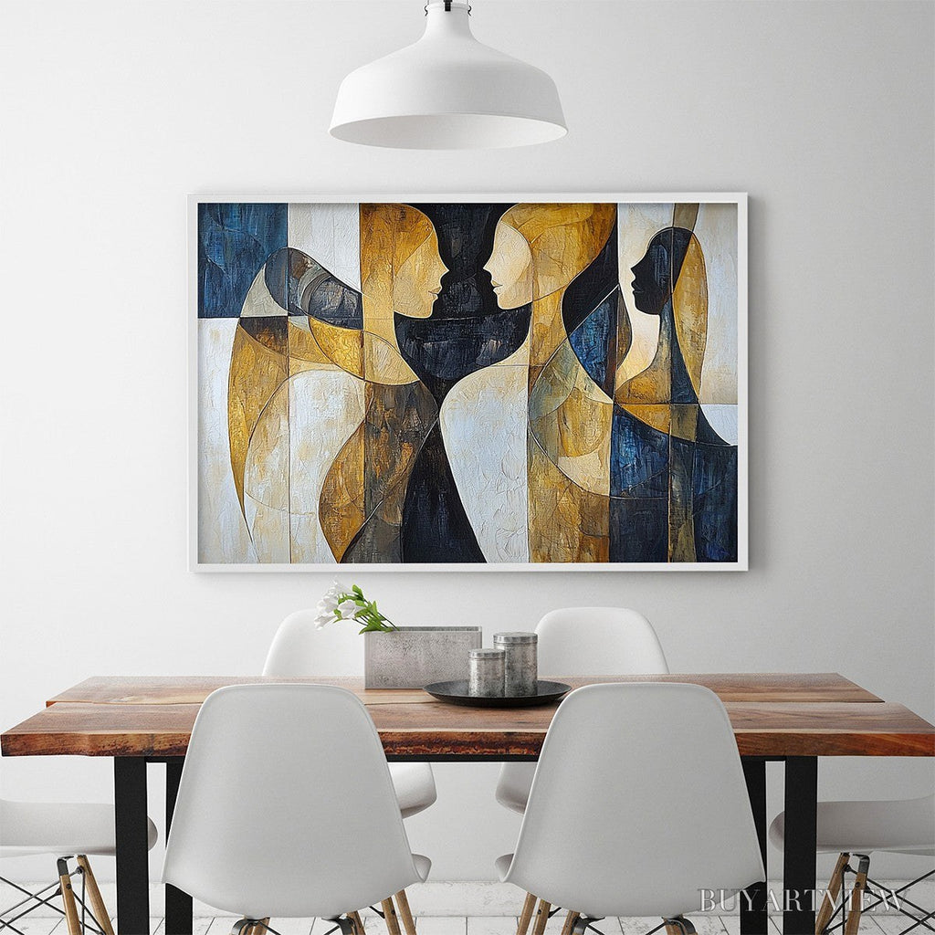 ARTOVITAS Intertwined – Abstract Figurative Oil Painting in Earthy Tones - image 6