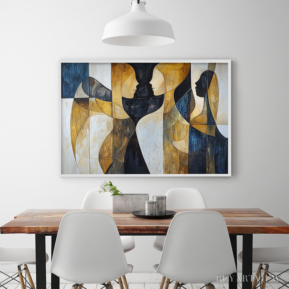ARTOVITAS Intertwined – Abstract Figurative Oil Painting in Earthy Tones - image 6