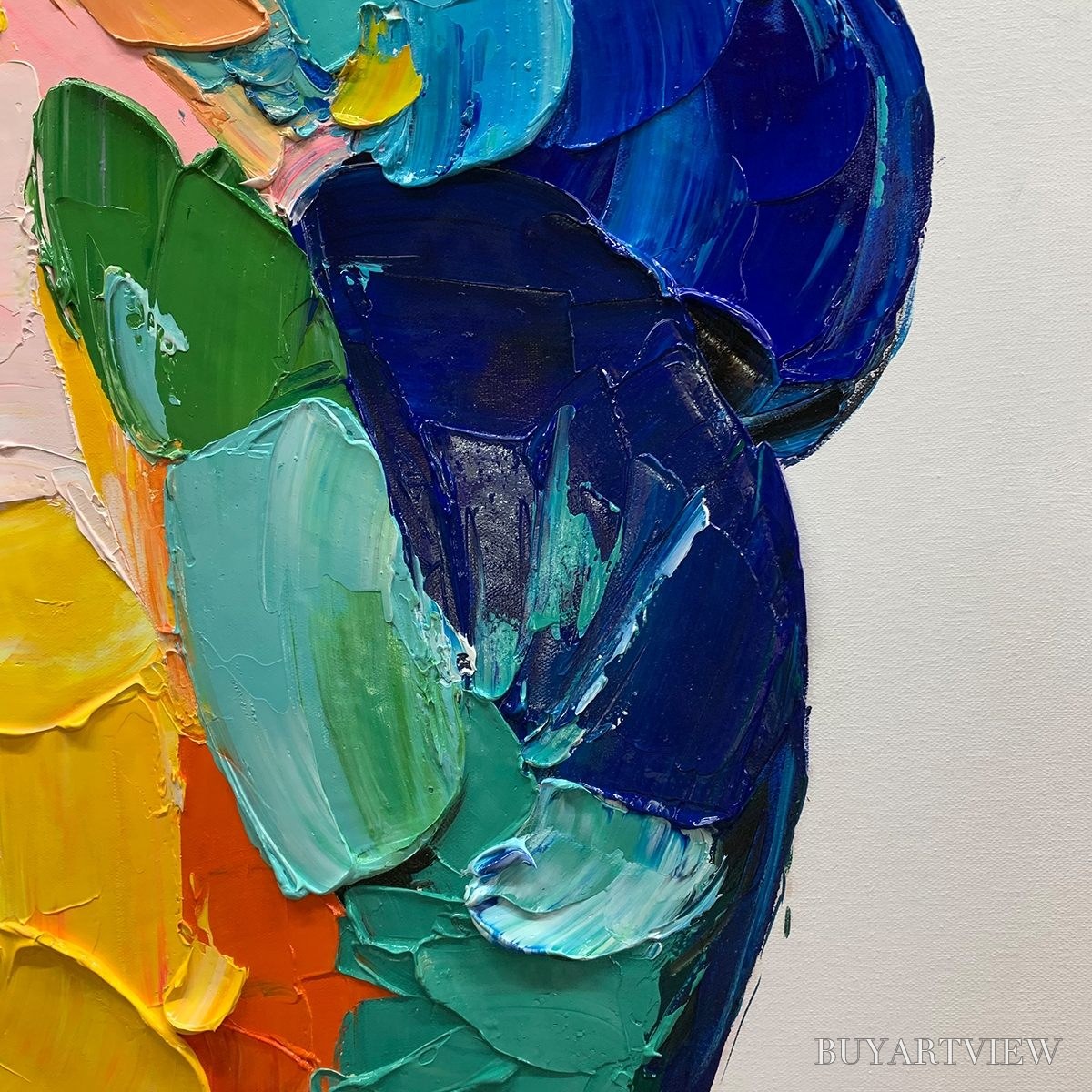 ARTOVITAS Chromatic Figure – Textured Impasto Abstract Figure Oil Painting - image 5
