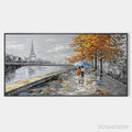 ARTOVITAS Parisian Autumn Stroll – Romantic Cityscape Oil Painting with Eiffel Tower - image 1