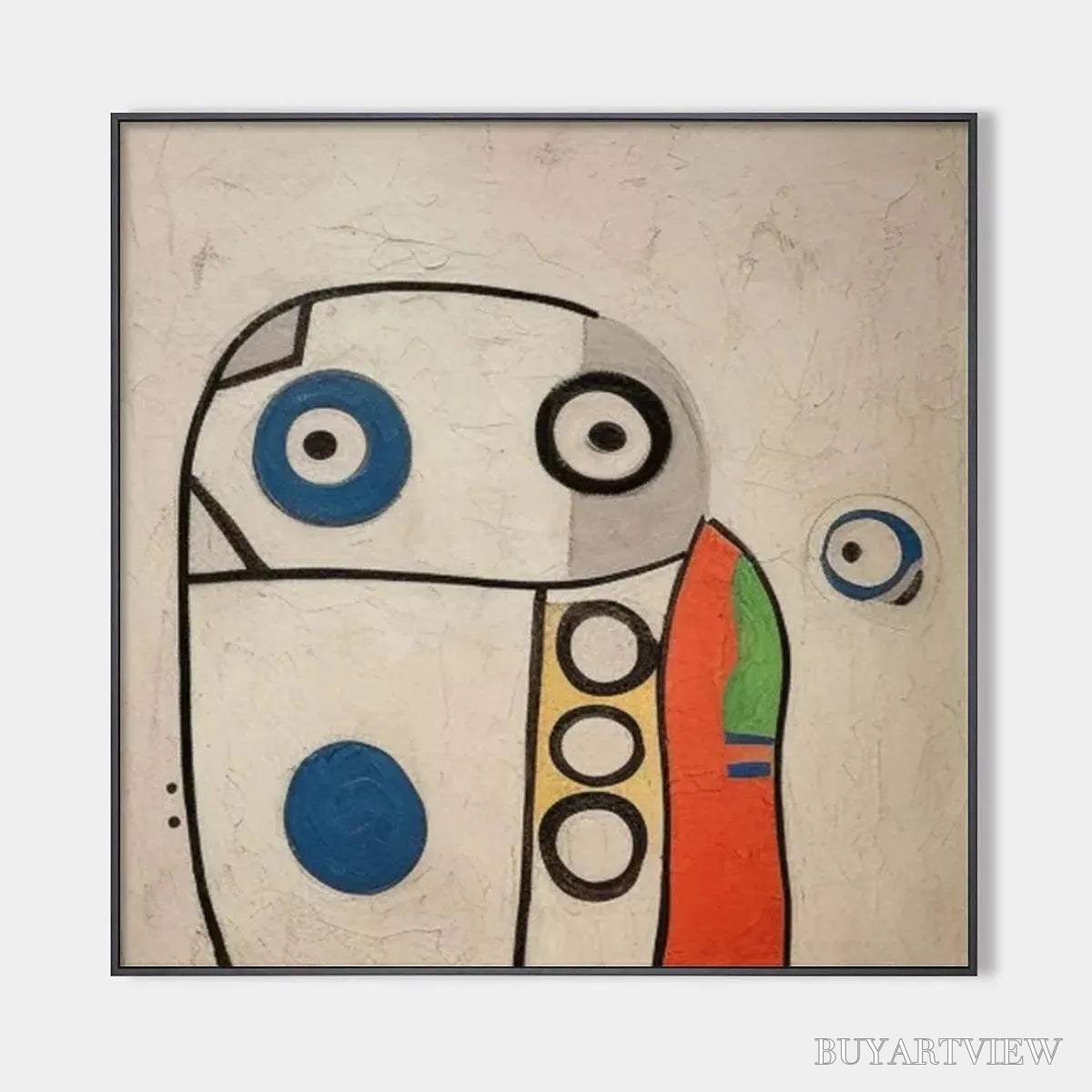 ARTOVITAS Abstract Figure – Colorful Abstract Painting, Square - image 1