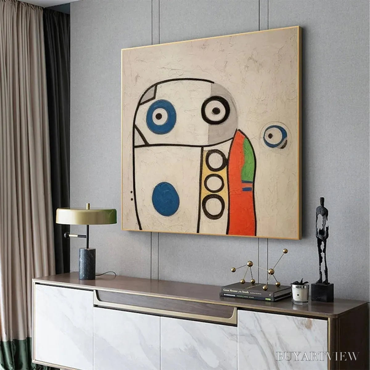ARTOVITAS Abstract Figure – Colorful Abstract Painting, Square - image 5