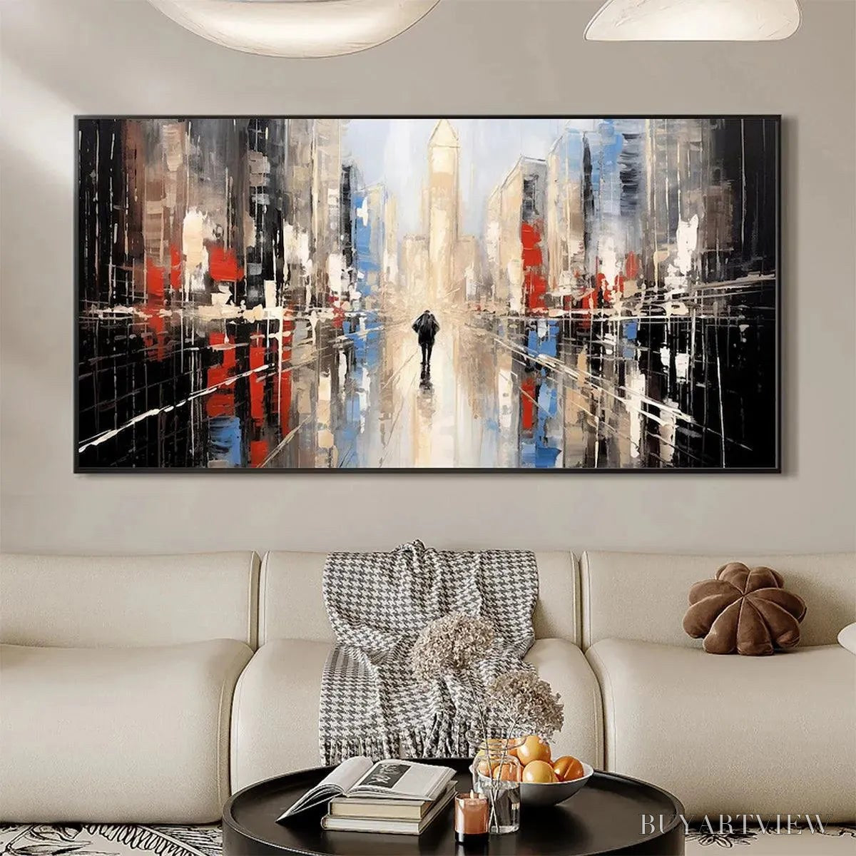 ARTOVITAS Urban Solitude – Minimalist Cityscape Painting - image 2
