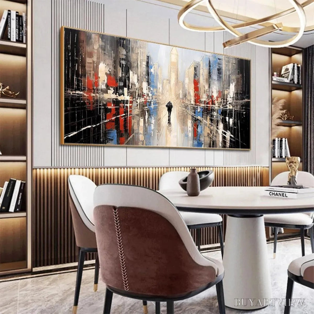 ARTOVITAS Urban Solitude – Minimalist Cityscape Painting - image 4