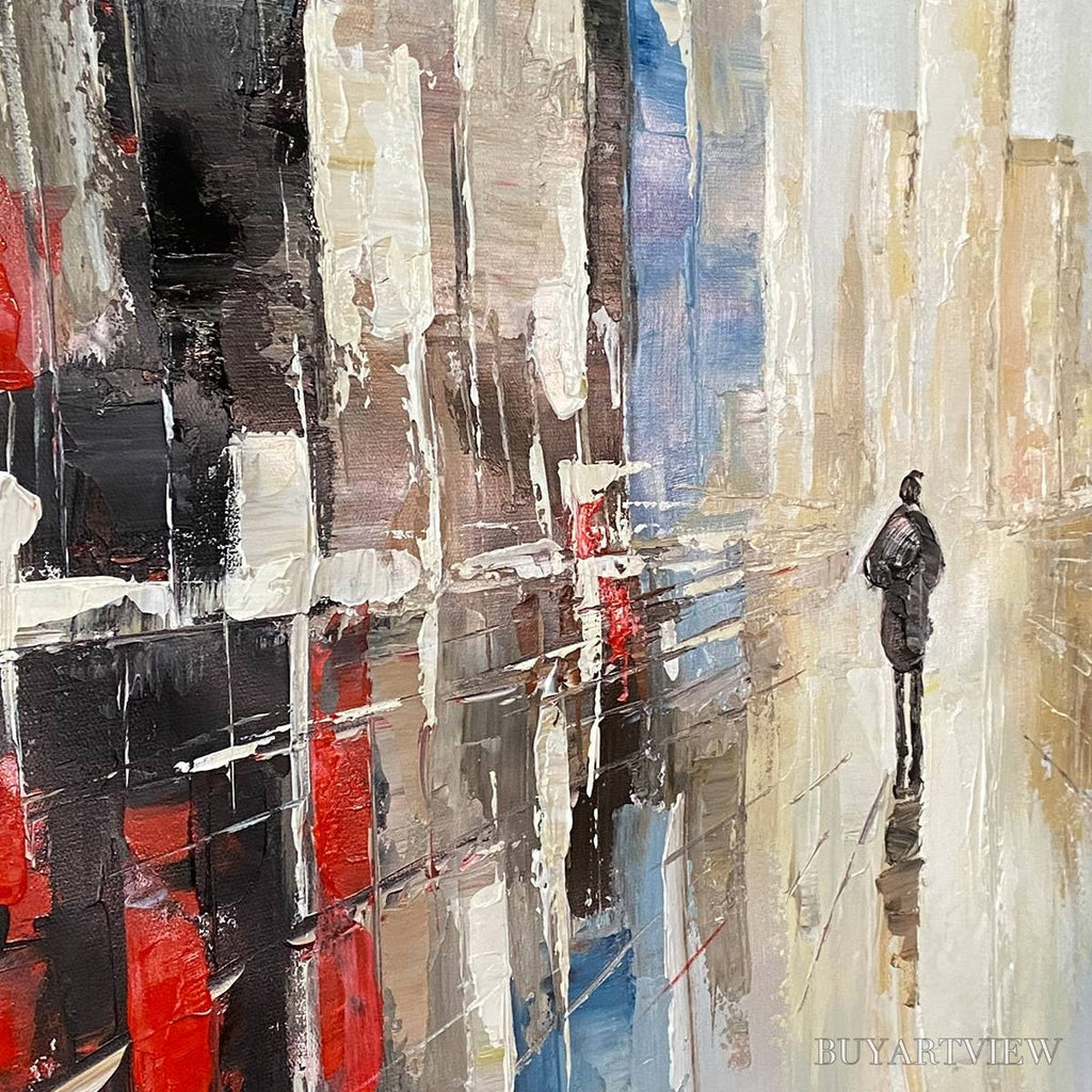 ARTOVITAS Urban Solitude – Minimalist Cityscape Painting - image 5