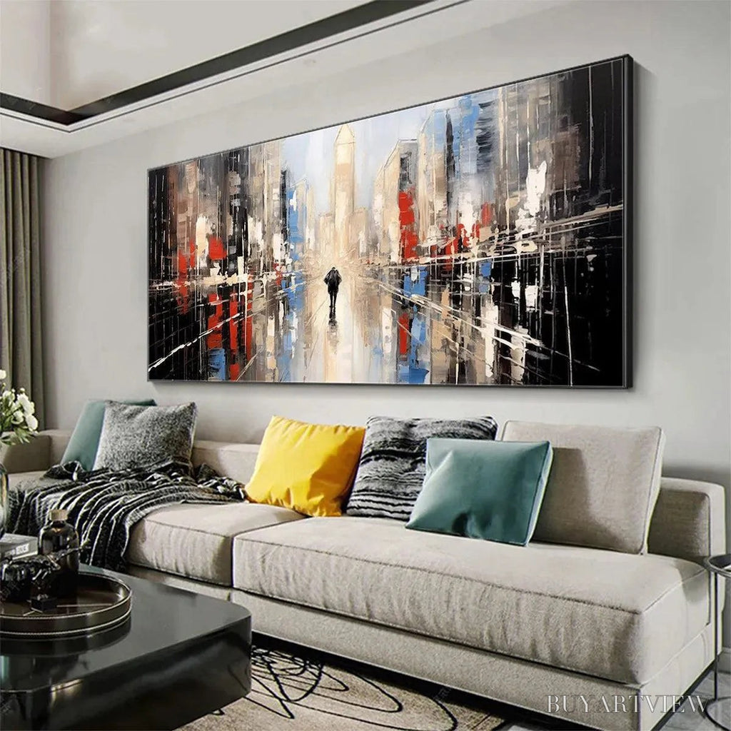 ARTOVITAS Urban Solitude – Minimalist Cityscape Painting - image 6