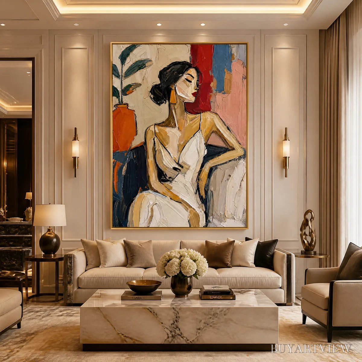 ARTOVITAS Elegant Flame – Elegant Woman Figurative Painting - image 2