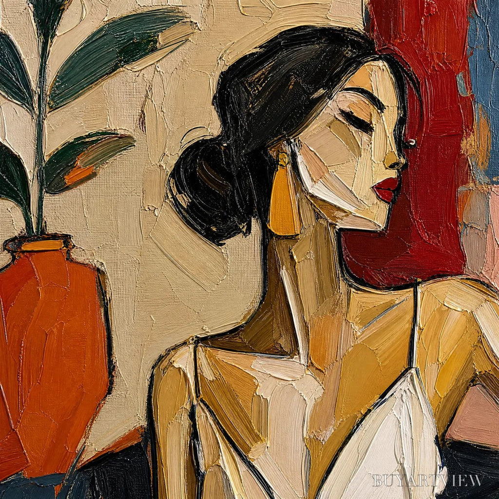 ARTOVITAS Elegant Flame – Elegant Woman Figurative Painting - image 3