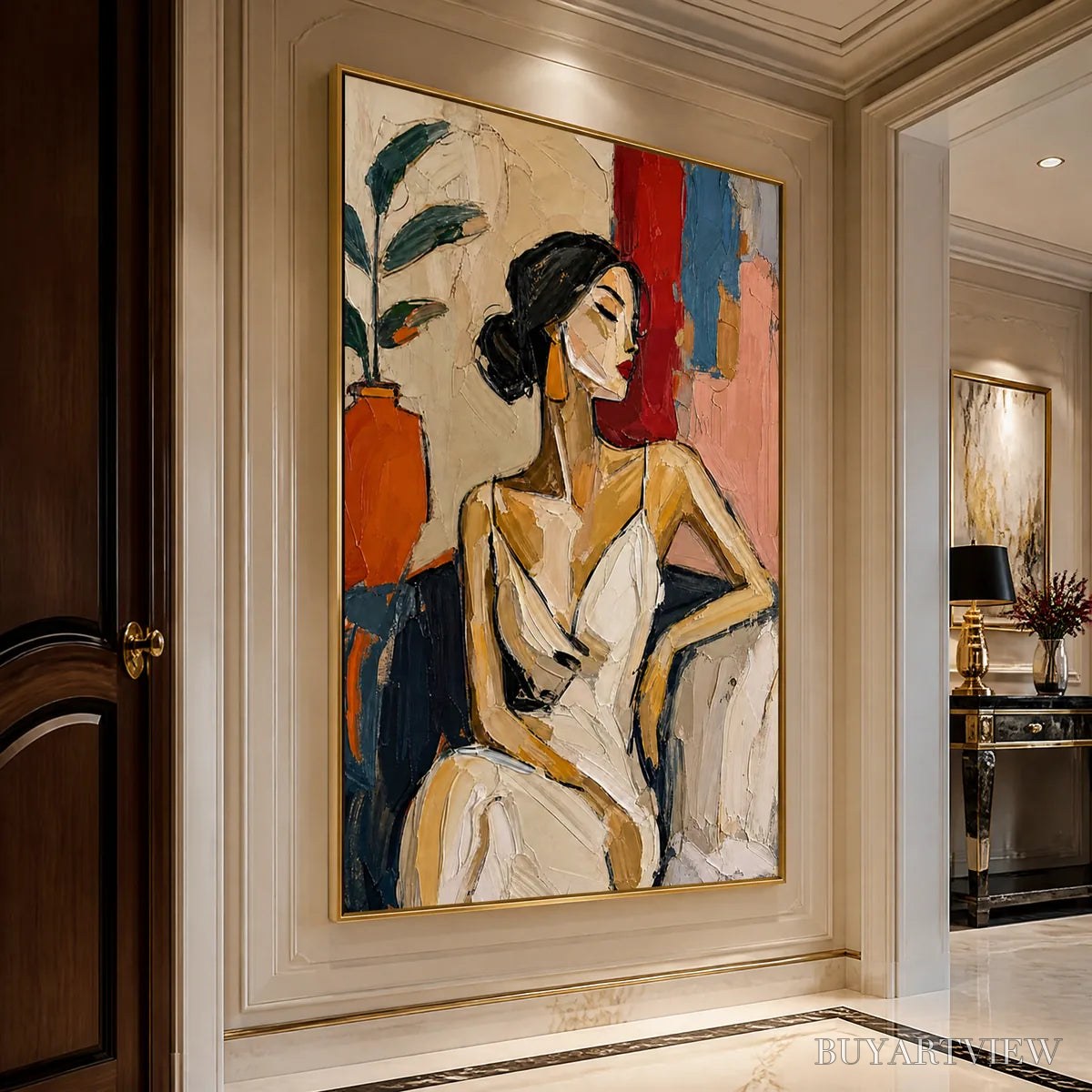 ARTOVITAS Elegant Flame – Elegant Woman Figurative Painting - image 4