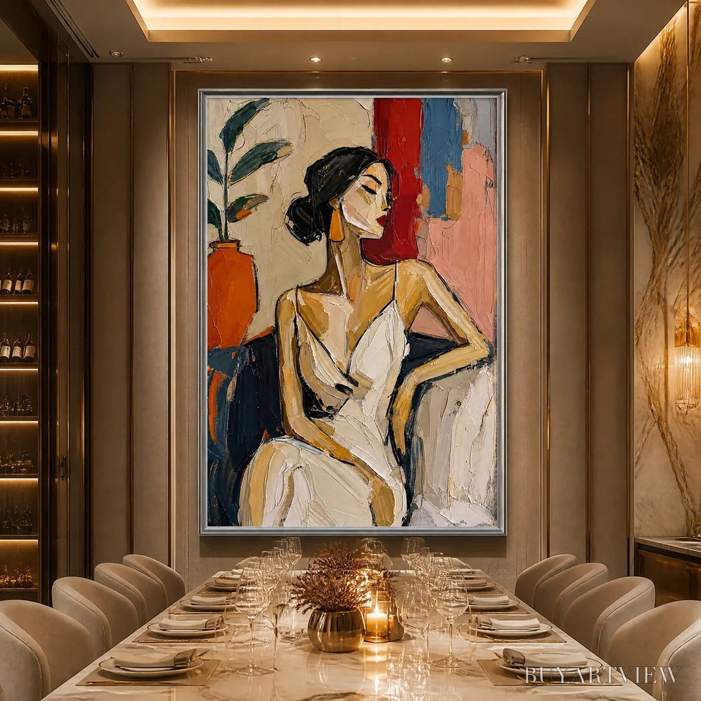 ARTOVITAS Elegant Flame – Elegant Woman Figurative Painting - image 6