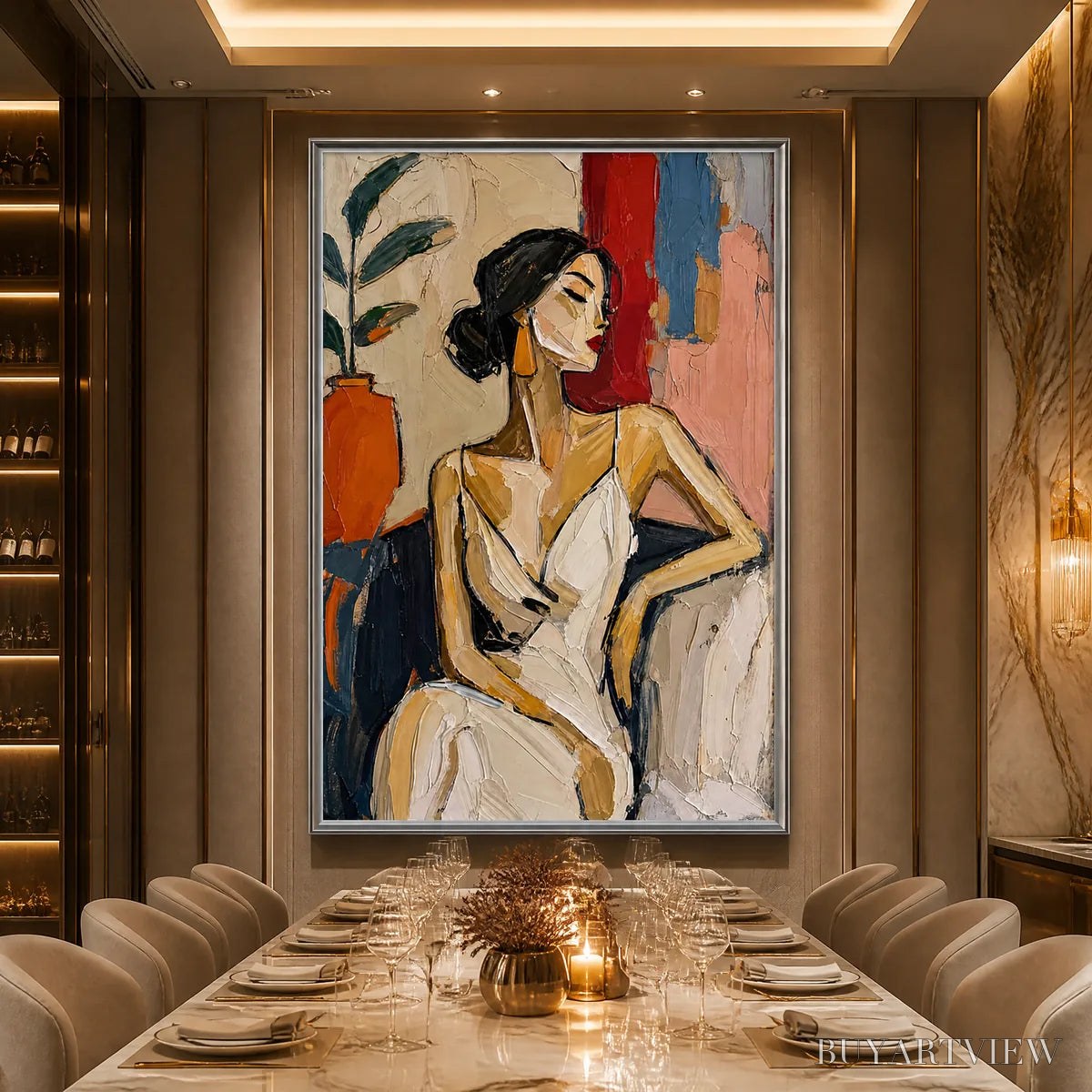 ARTOVITAS Elegant Flame – Elegant Woman Figurative Painting - image 6