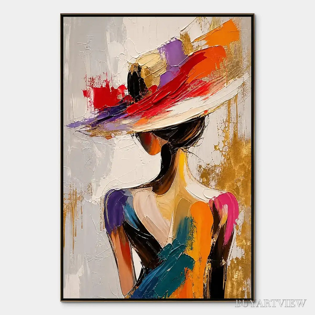 ARTOVITAS Runway Bloom – Colorful Fashion Portrait Painting - image 1