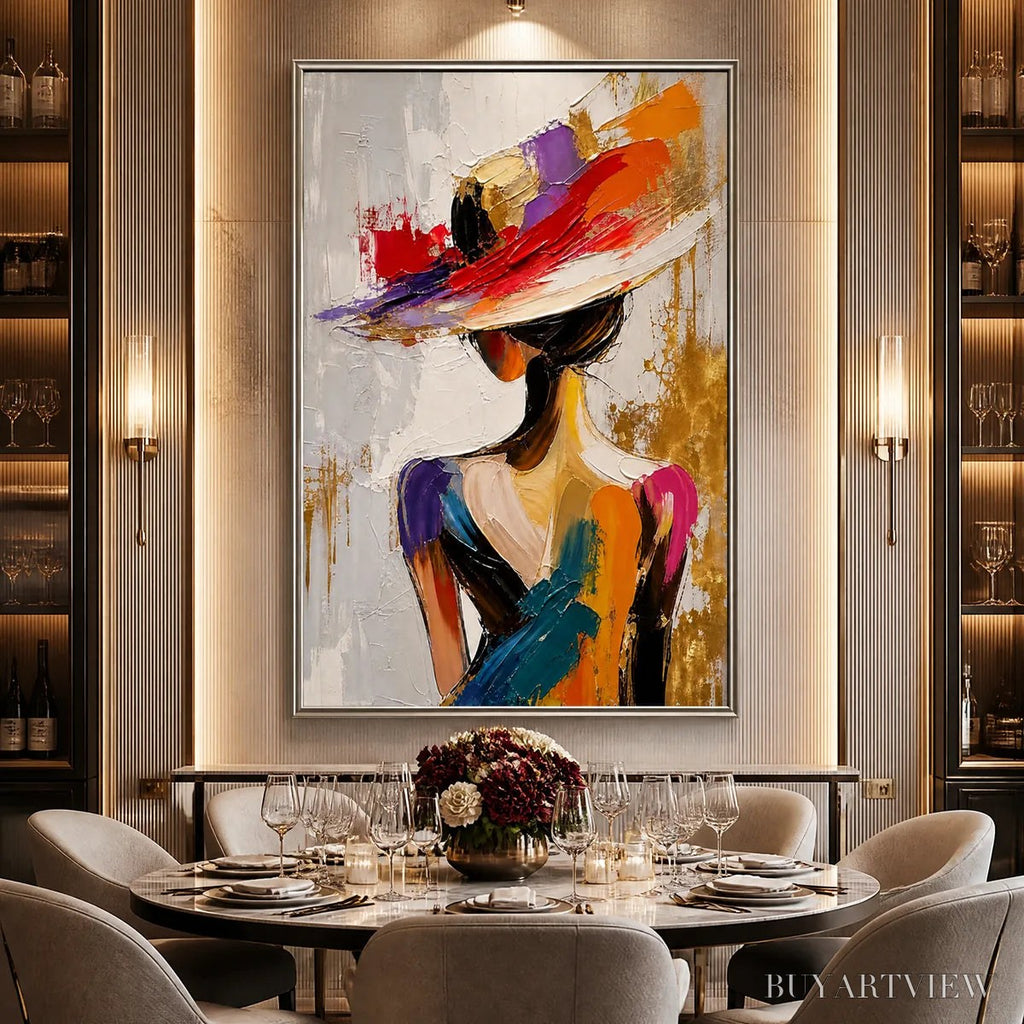 ARTOVITAS Runway Bloom – Colorful Fashion Portrait Painting - image 2