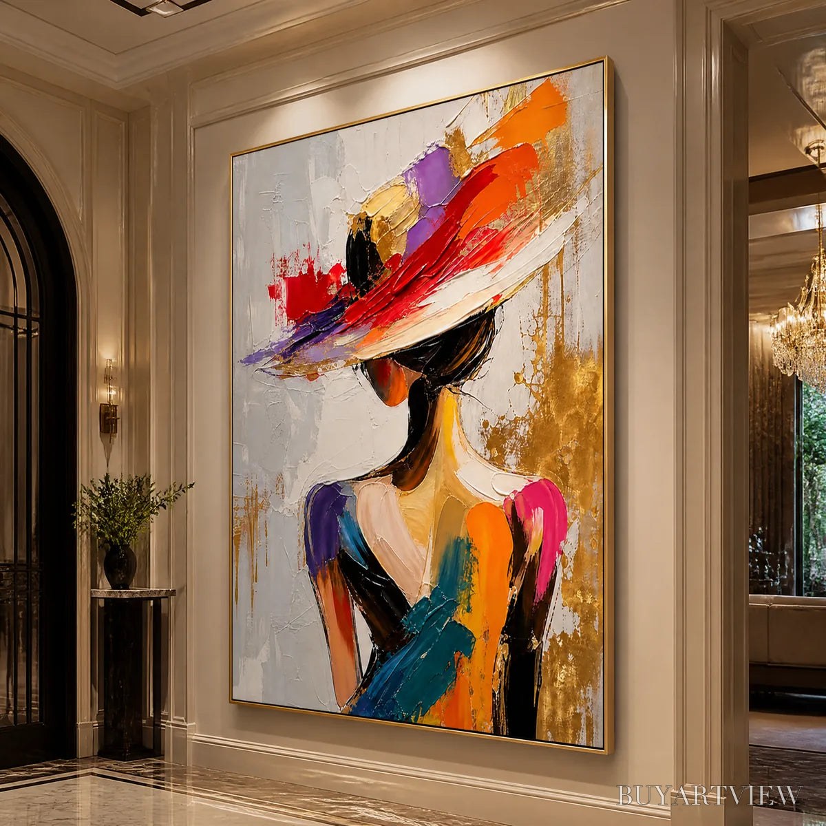 ARTOVITAS Runway Bloom – Colorful Fashion Portrait Painting - image 4