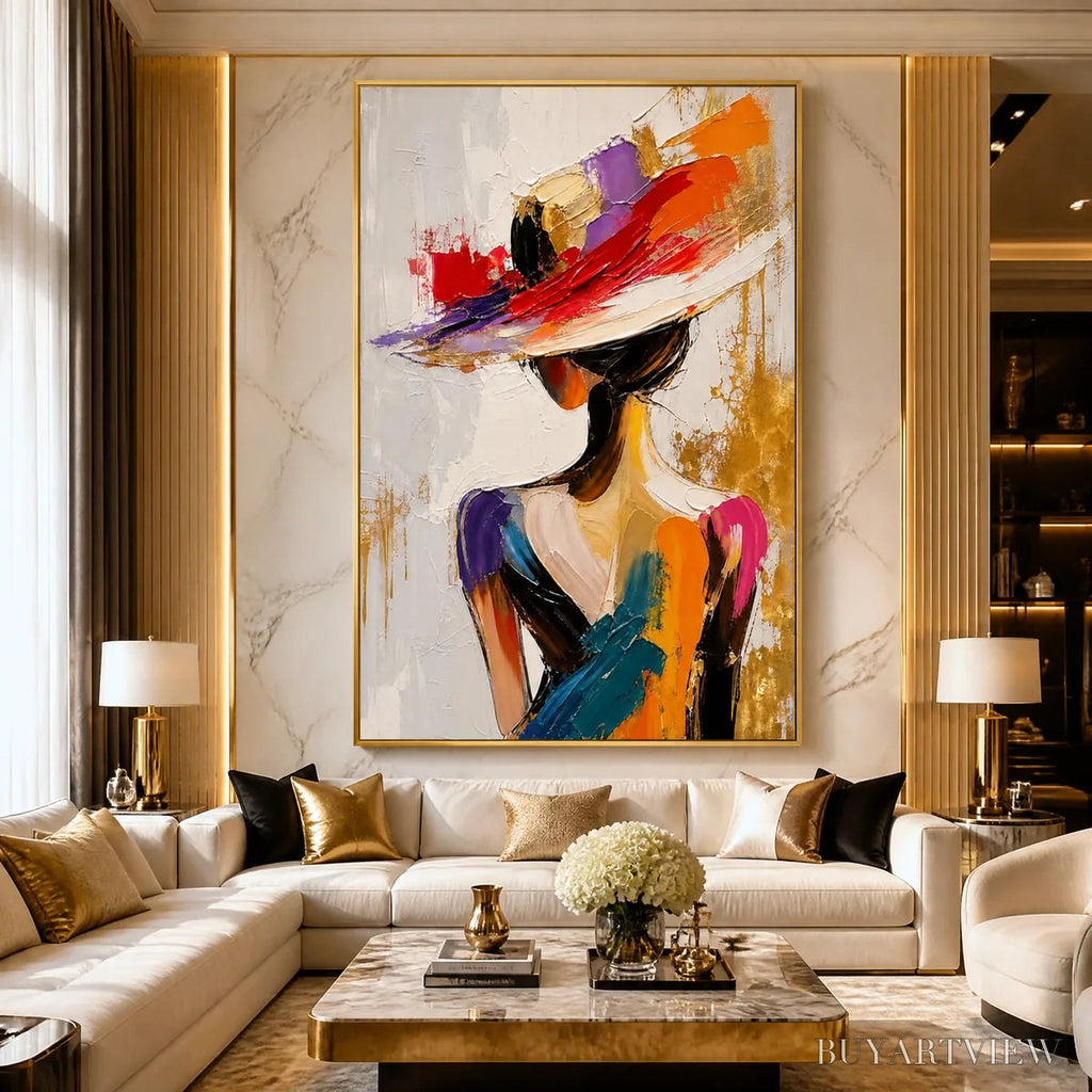 ARTOVITAS Runway Bloom – Colorful Fashion Portrait Painting - image 5