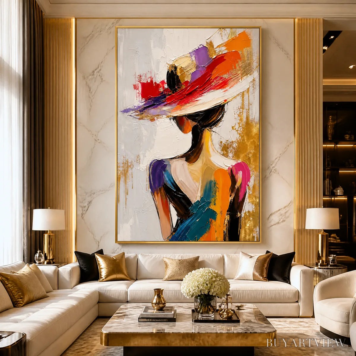 ARTOVITAS Runway Bloom – Colorful Fashion Portrait Painting - image 5