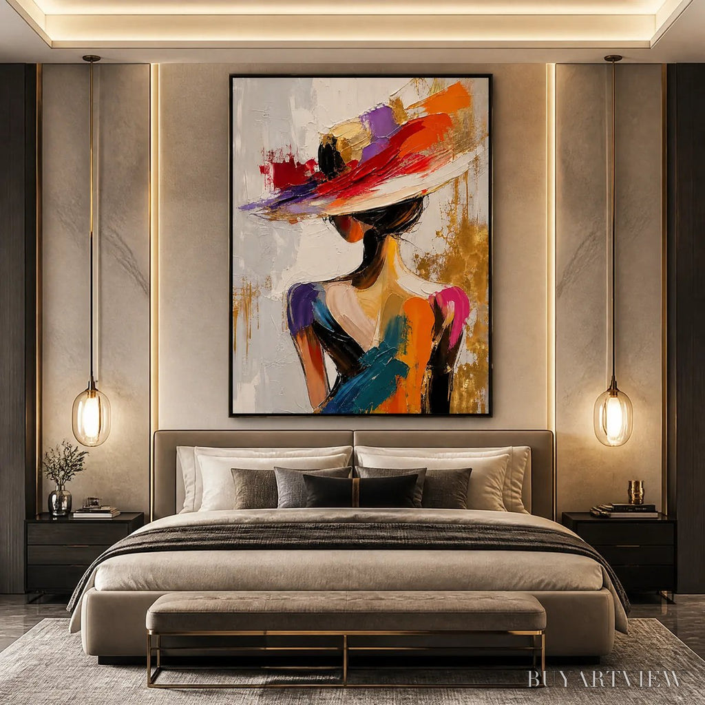 ARTOVITAS Runway Bloom – Colorful Fashion Portrait Painting - image 6