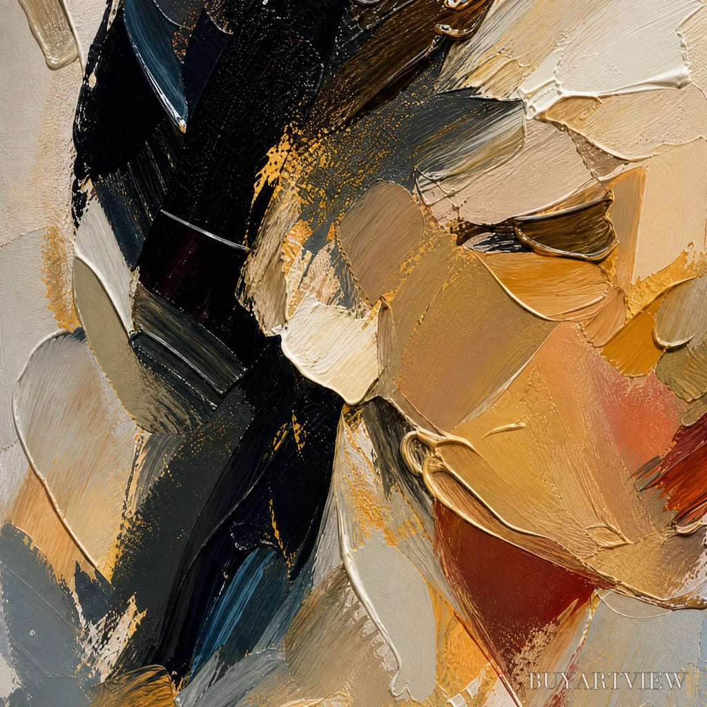 ARTOVITAS Quiet Gaze – Textured Female Portrait Painting - image 3