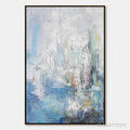 ARTOVITAS Seaside Reverie – Textured Abstract Painting of a Coastal City - image 1