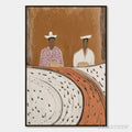 ARTOVITAS Kindred Spirits – Textured Wabi-Sabi Abstract Portrait Painting - image 1