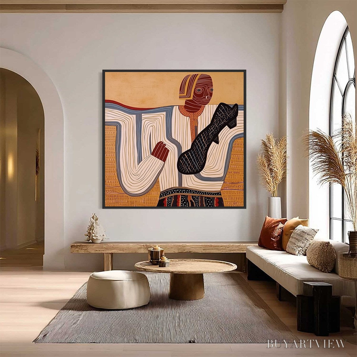 ARTOVITAS the Storyteller – Abstract Figurative Portrait Painting with Earth Tones - image 2