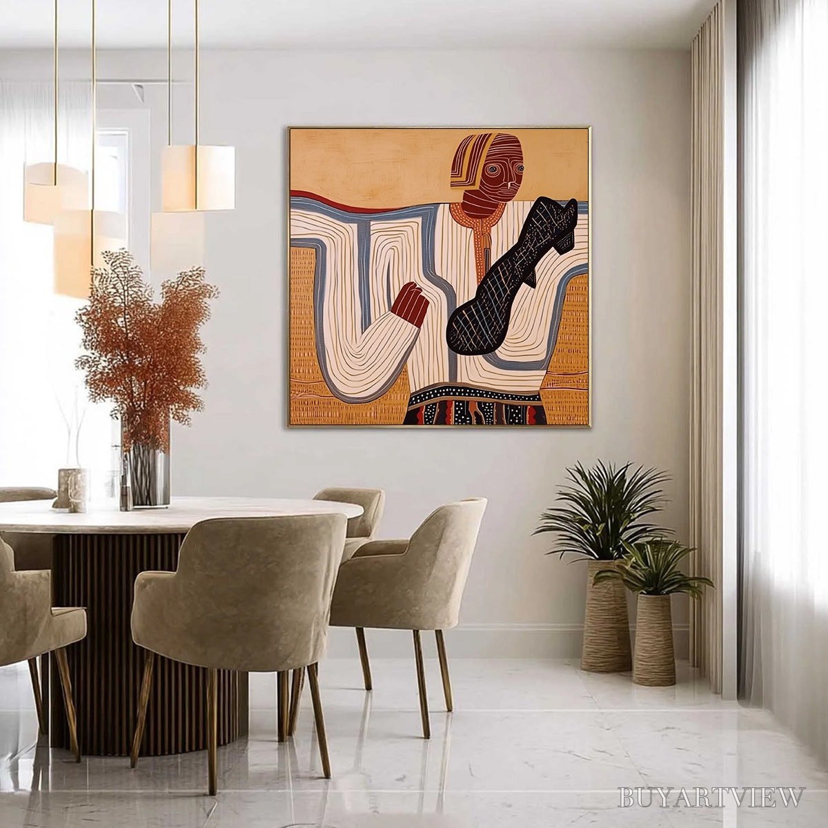 ARTOVITAS the Storyteller – Abstract Figurative Portrait Painting with Earth Tones - image 4
