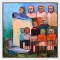 ARTOVITAS Shared Silence – Expressive Figurative Portrait Group Oil Painting - image 1