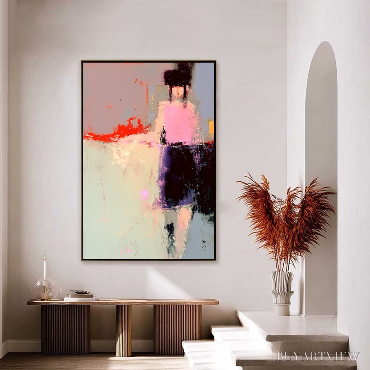 ARTOVITAS Urban Muse – Abstract Figurative Portrait Oil Painting - image 4
