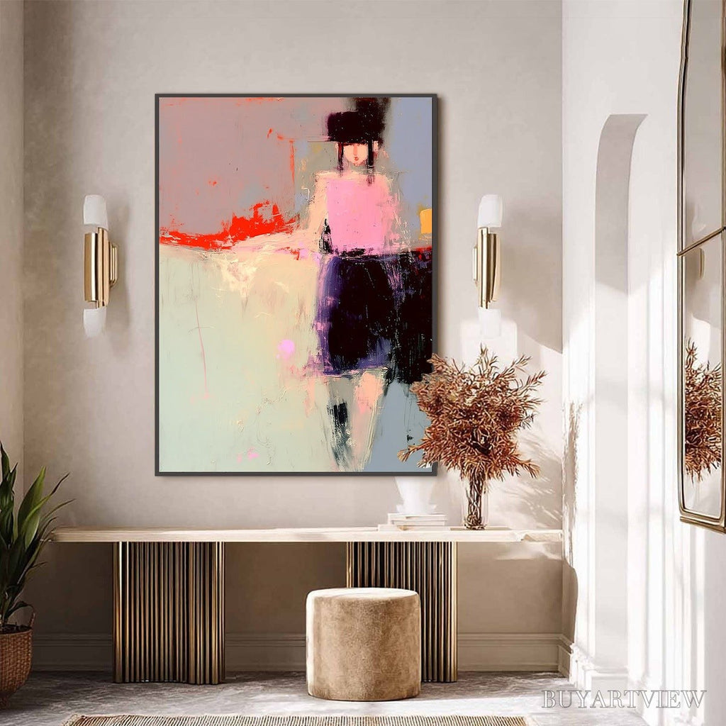ARTOVITAS Urban Muse – Abstract Figurative Portrait Oil Painting - image 6