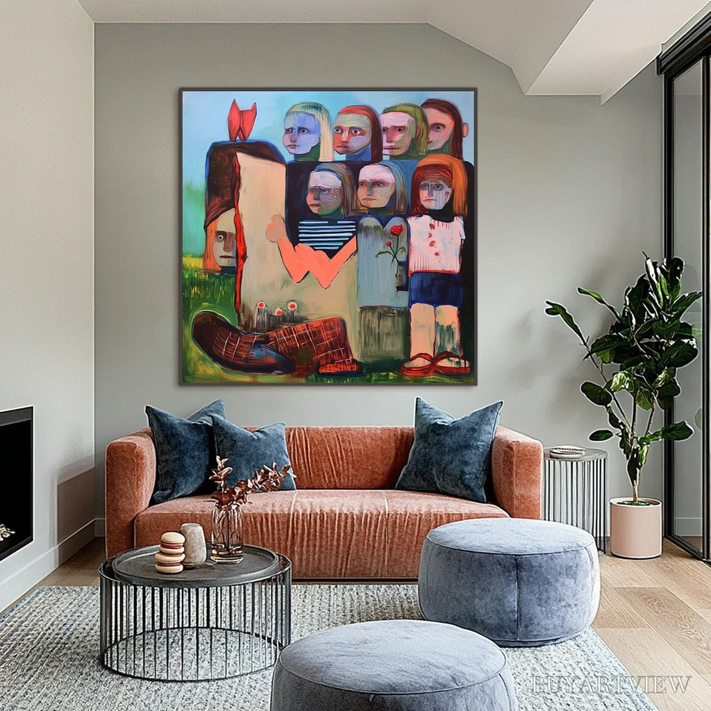 ARTOVITAS Kindred Spirits – Expressive Figurative Group Portrait Oil Painting - image 2