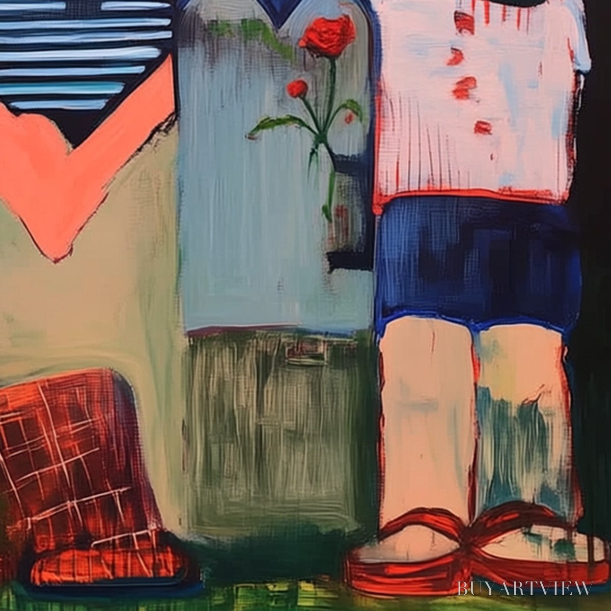 ARTOVITAS Kindred Spirits – Expressive Figurative Group Portrait Oil Painting - image 3