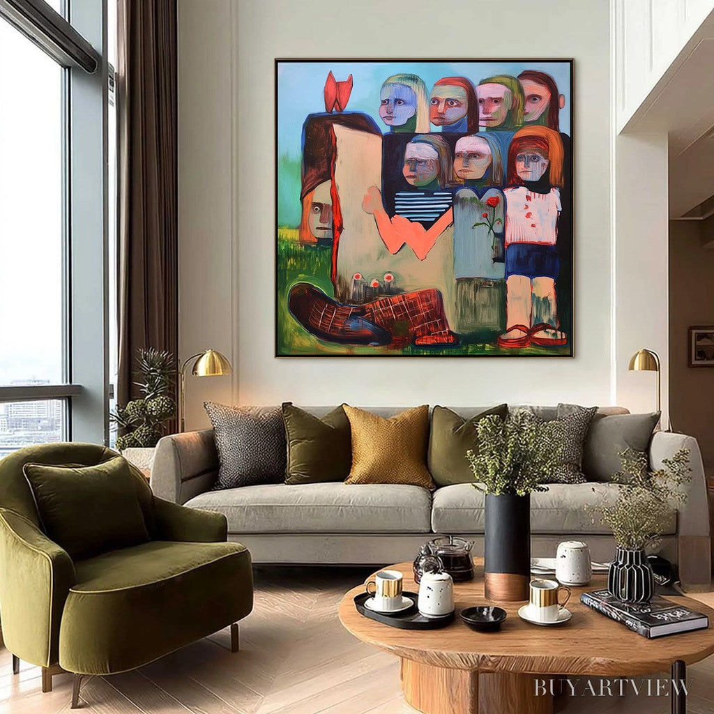 ARTOVITAS Kindred Spirits – Expressive Figurative Group Portrait Oil Painting - image 6