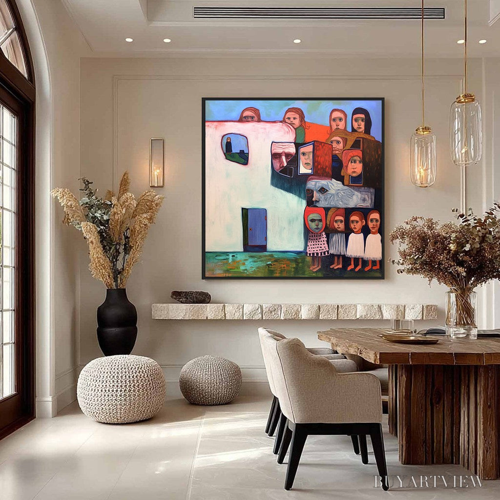 ARTOVITAS Community of Souls – Colorful Figurative Portrait Painting - image 4