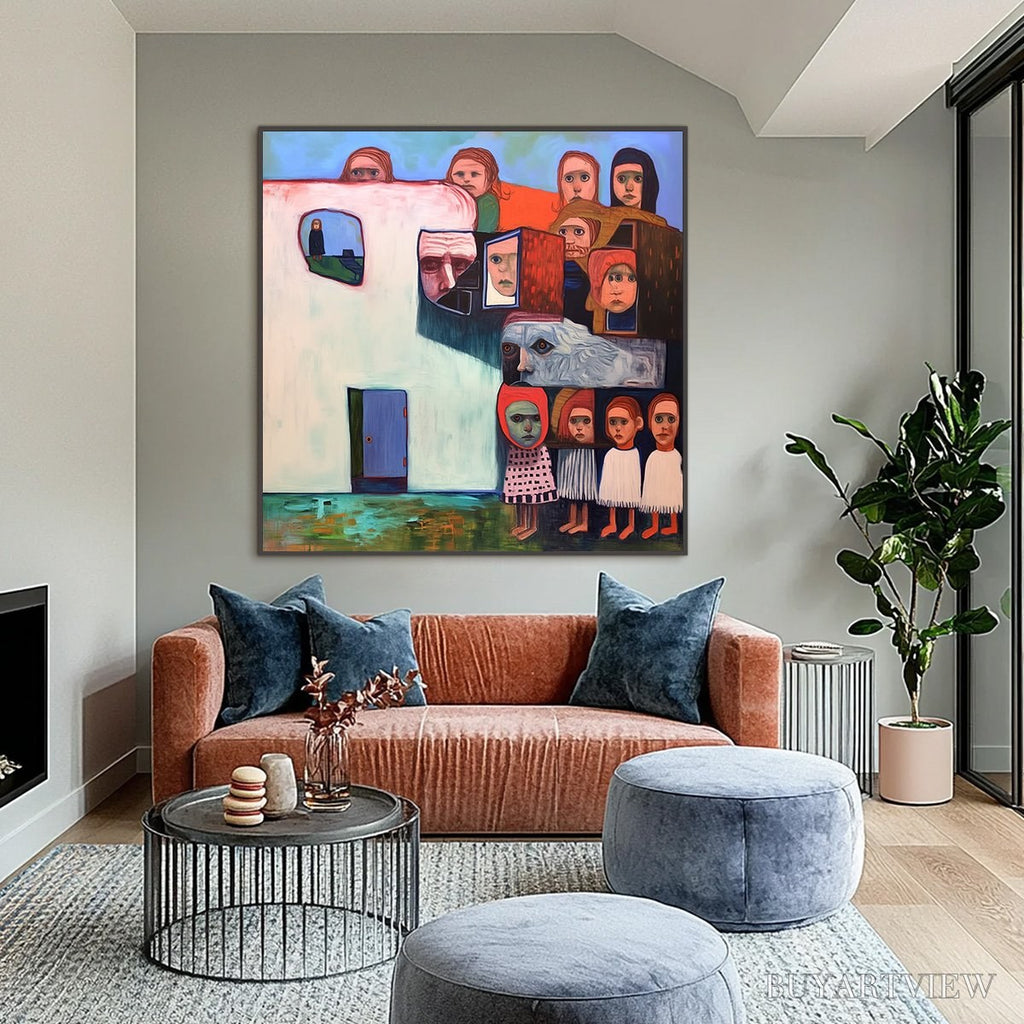 ARTOVITAS Community of Souls – Colorful Figurative Portrait Painting - image 6