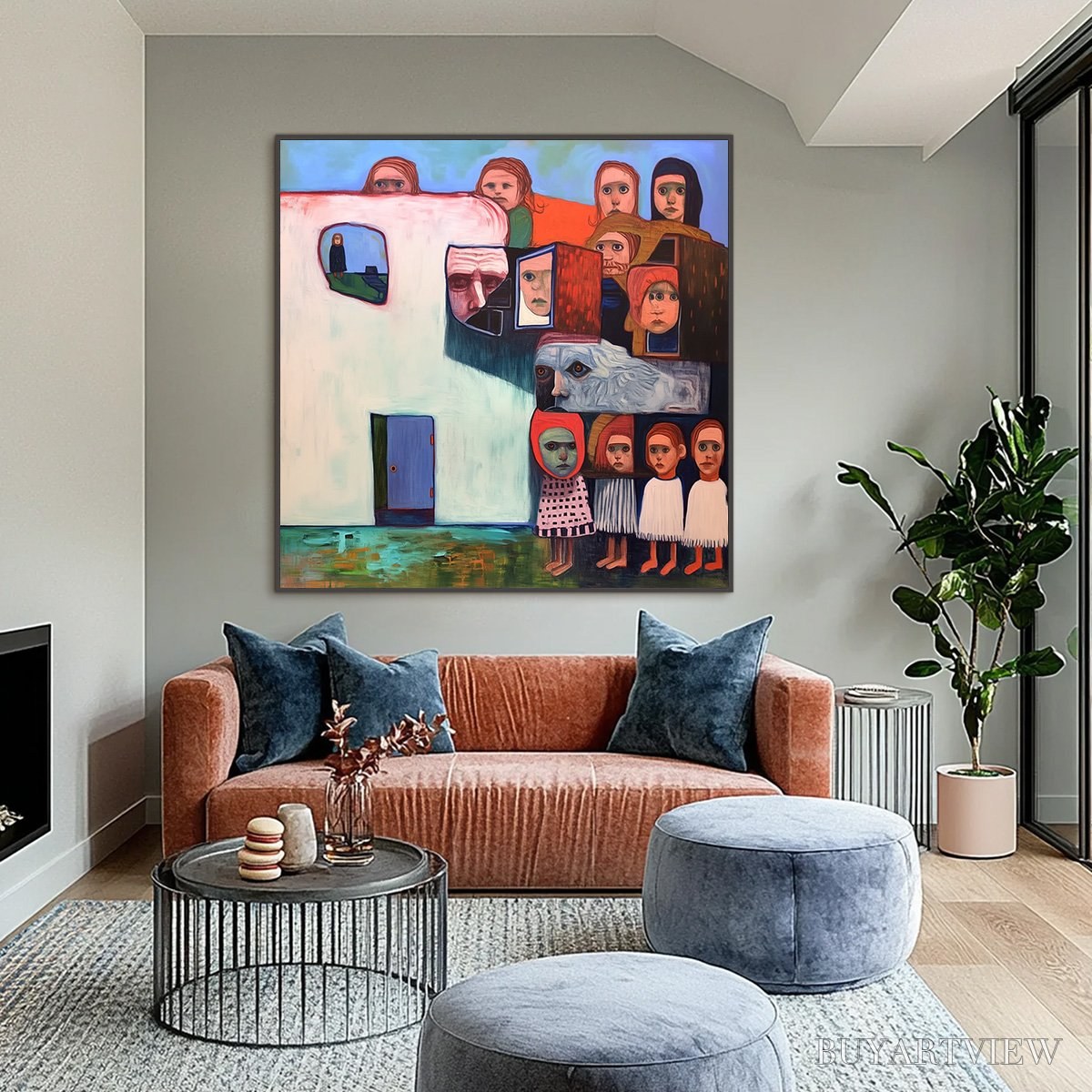 ARTOVITAS Community of Souls – Colorful Figurative Portrait Painting - image 6