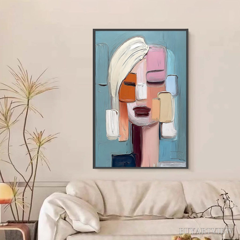 ARTOVITAS Composure – Textured Abstract Figurative Oil Painting - image 2