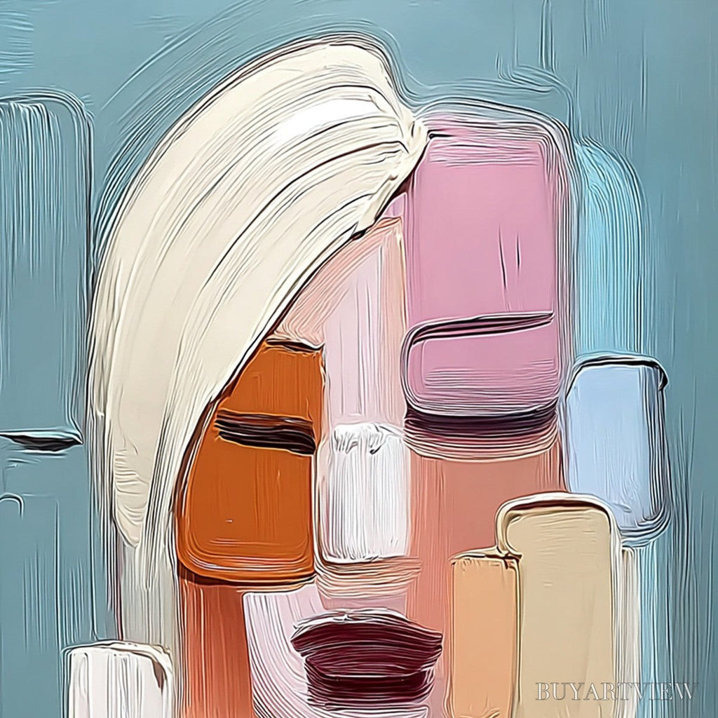ARTOVITAS Composure – Textured Abstract Figurative Oil Painting - image 3