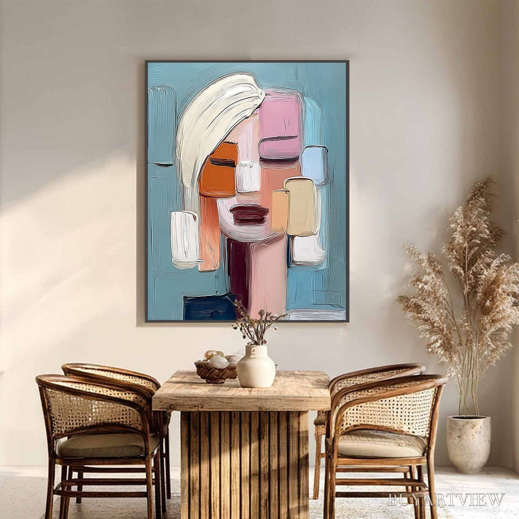 ARTOVITAS Composure – Textured Abstract Figurative Oil Painting - image 6