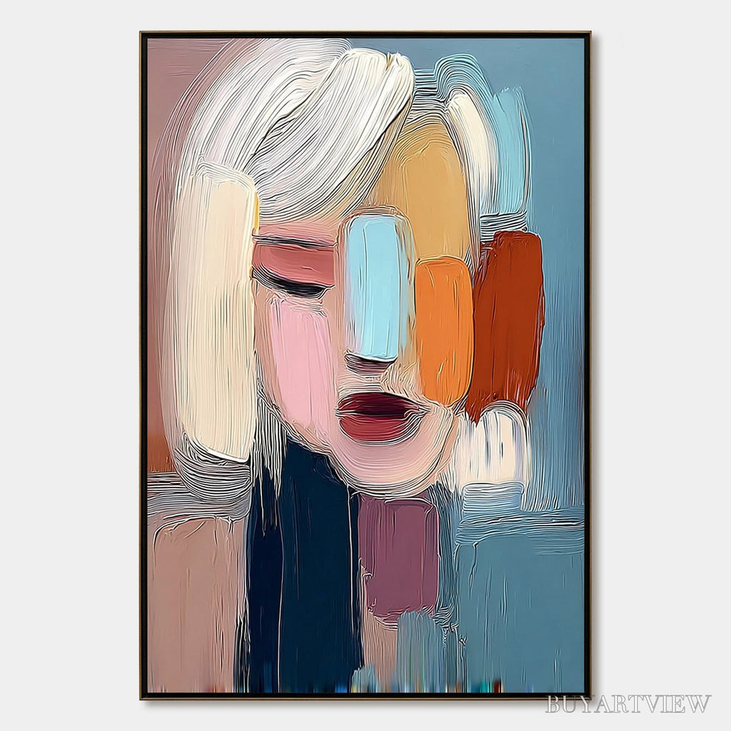 ARTOVITAS Inner Gaze – Colorful Abstract Figurative Portrait Painting - image 1