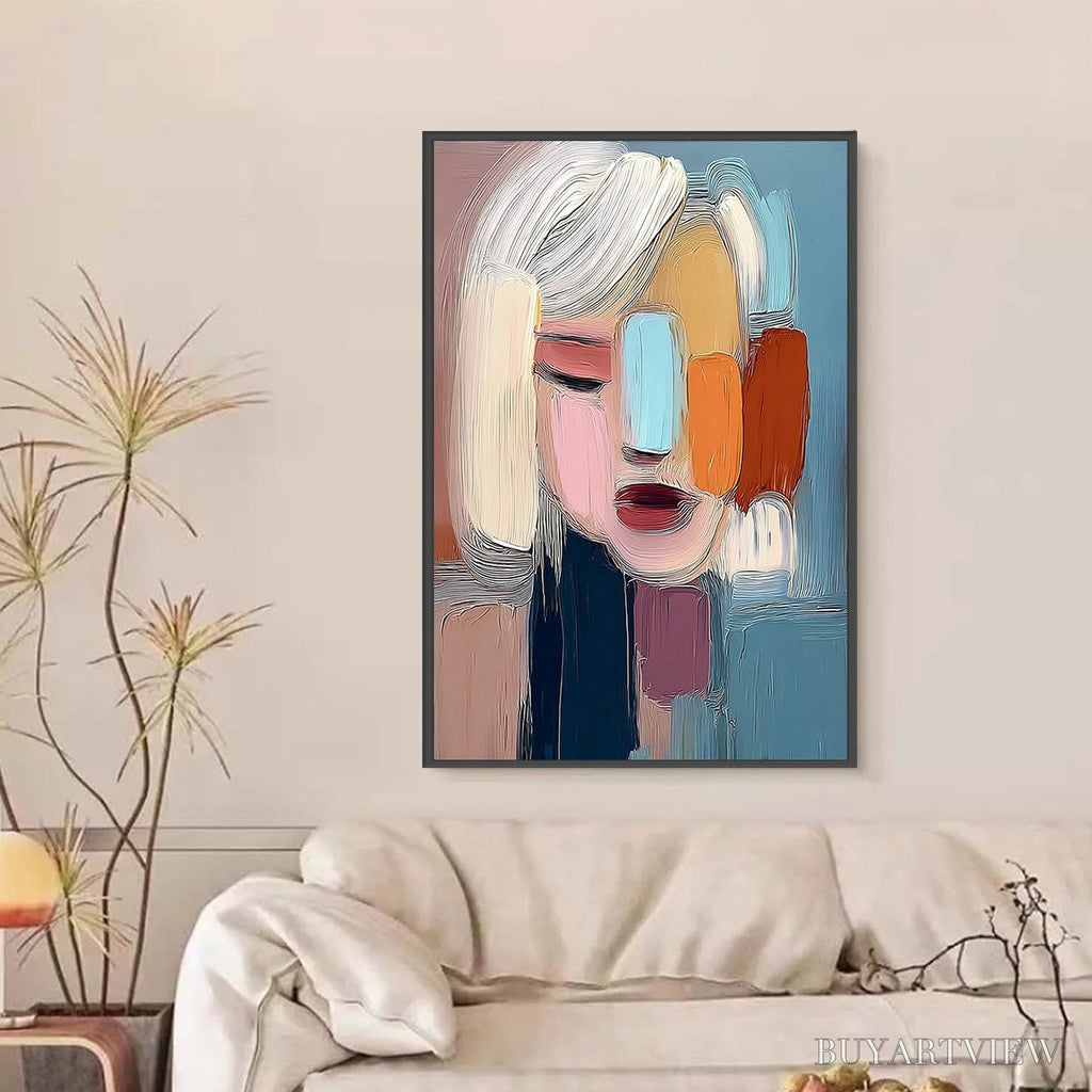 ARTOVITAS Inner Gaze – Colorful Abstract Figurative Portrait Painting - image 2