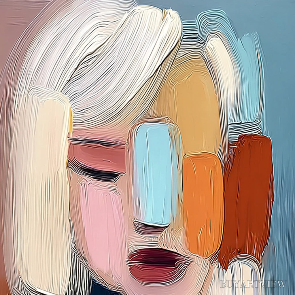 ARTOVITAS Inner Gaze – Colorful Abstract Figurative Portrait Painting - image 3
