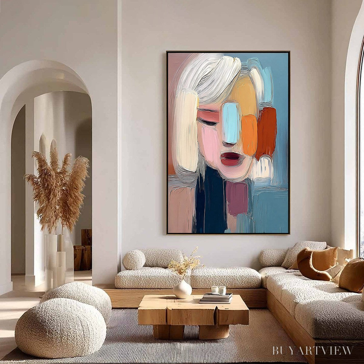 ARTOVITAS Inner Gaze – Colorful Abstract Figurative Portrait Painting - image 4