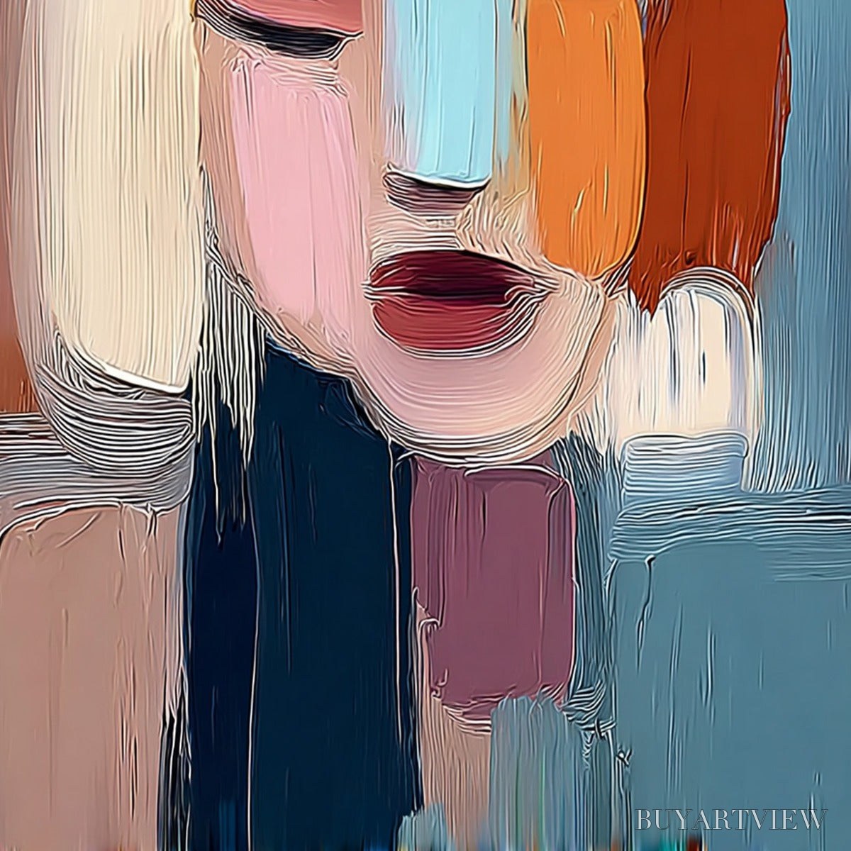 ARTOVITAS Inner Gaze – Colorful Abstract Figurative Portrait Painting - image 5