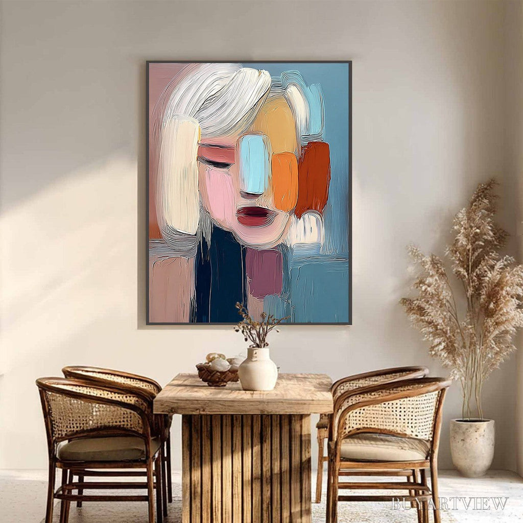 ARTOVITAS Inner Gaze – Colorful Abstract Figurative Portrait Painting - image 6