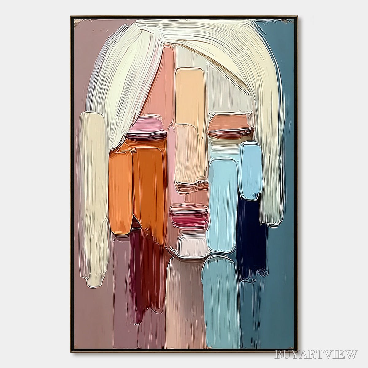 ARTOVITAS Facets – Expressive Abstract Portrait Impasto Oil Painting - image 1