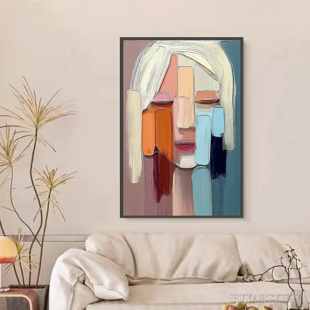 ARTOVITAS Facets – Expressive Abstract Portrait Impasto Oil Painting - image 2