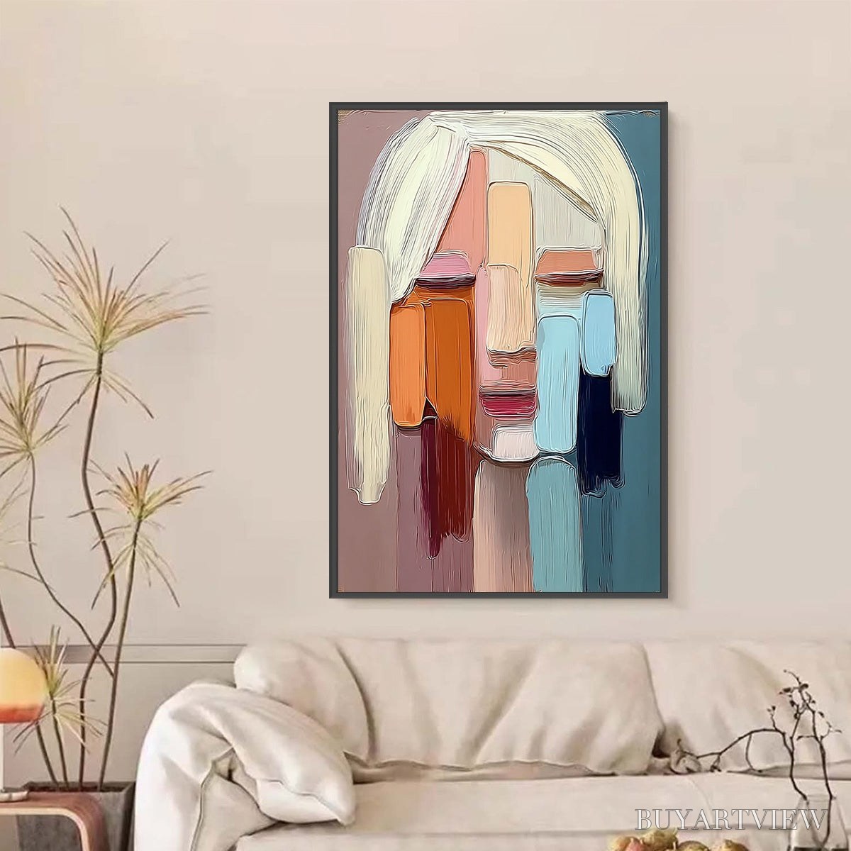 ARTOVITAS Facets – Expressive Abstract Portrait Impasto Oil Painting - image 2