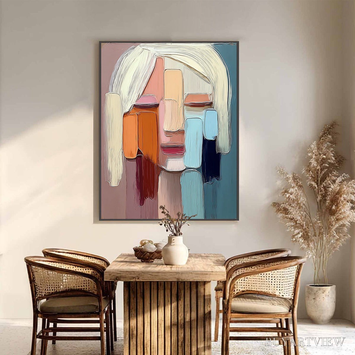 ARTOVITAS Facets – Expressive Abstract Portrait Impasto Oil Painting - image 4