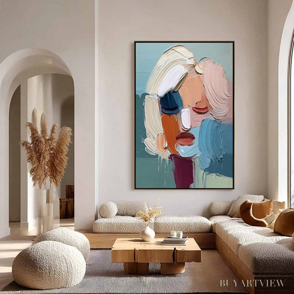 ARTOVITAS Visage Abstract Portrait | Thick Texture Impasto Oil Painting - image 4