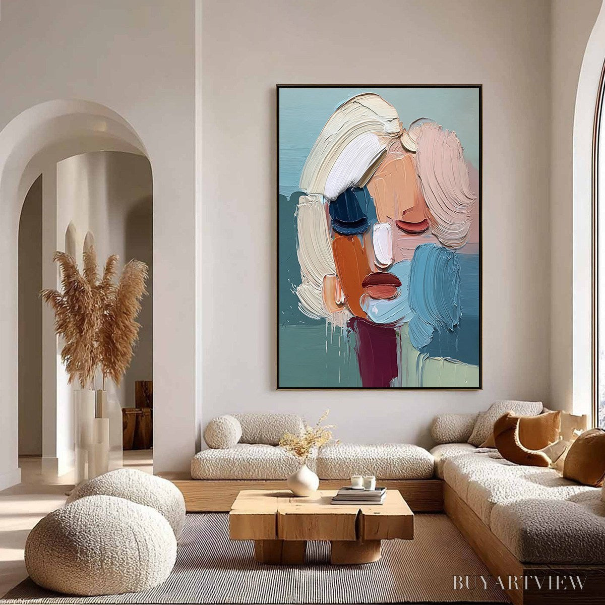 ARTOVITAS Visage Abstract Portrait | Thick Texture Impasto Oil Painting - image 4